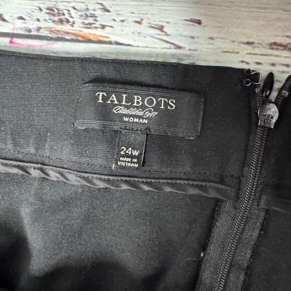 Talbots Black Stretch Pencil Skirt Classic Fit Lined Career Office Skirt 24W - Picture 3 of 7
